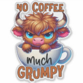 Sticker Pas de café beaucoup grincheux (Devant)