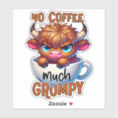 Sticker Pas de café beaucoup grincheux (Feuille)