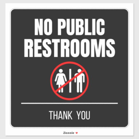 Sticker Pas de cale de vitrine de toilettes publiques (Feuille)