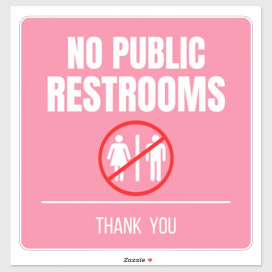 Sticker Pas de cale de vitrine de toilettes publiques (Feuille)