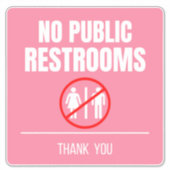 Sticker Pas de cale de vitrine de toilettes publiques (Devant)
