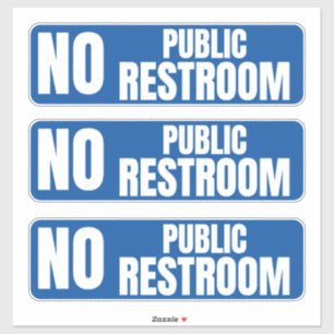 Sticker Pas de cale de vitrine de toilettes publiques