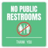 Sticker Pas de cale de vitrine de toilettes publiques (Devant)