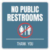 Sticker Pas de cale de vitrine de toilettes publiques (Devant)