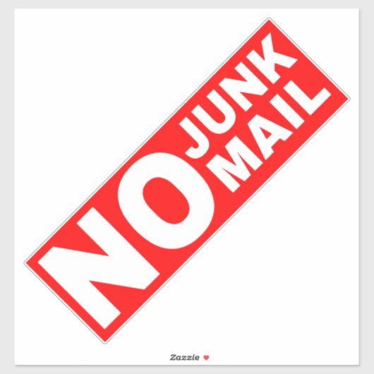 Sticker Pas de courrier indésirable - Rouge (Feuille)