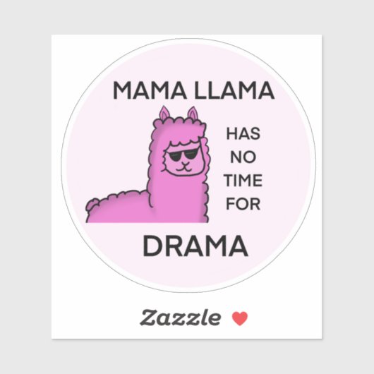 Sticker Pas de dramatique maman llama (Feuille)