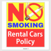 Sticker Pas De Fumeur Signal De Location De Voitures (Feuille)