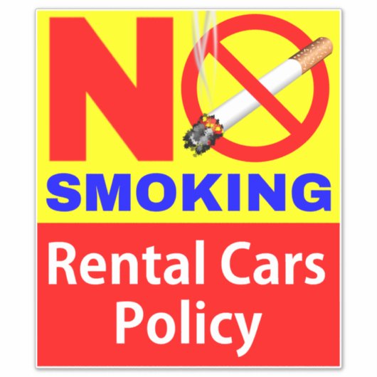 Sticker Pas De Fumeur Signal De Location De Voitures (Devant)