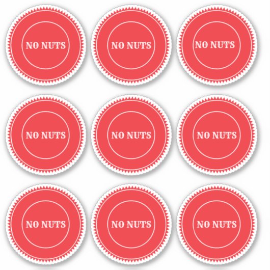 Sticker Pas de noix Allergy Sûr Culinaire (Devant)