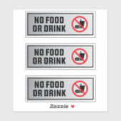 Sticker Pas de nourriture ou de boisson autorisée Signe Pa (Feuille)