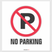 Sticker Pas de parking interdit de garer le panneau rouge  (Feuille)