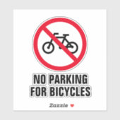 Sticker Pas de parking pour vélos parc à vélos panneau vin (Feuille)