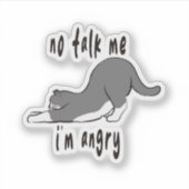 Sticker pas de parler moi, mème, chat, chaton, chat triste (Devant)