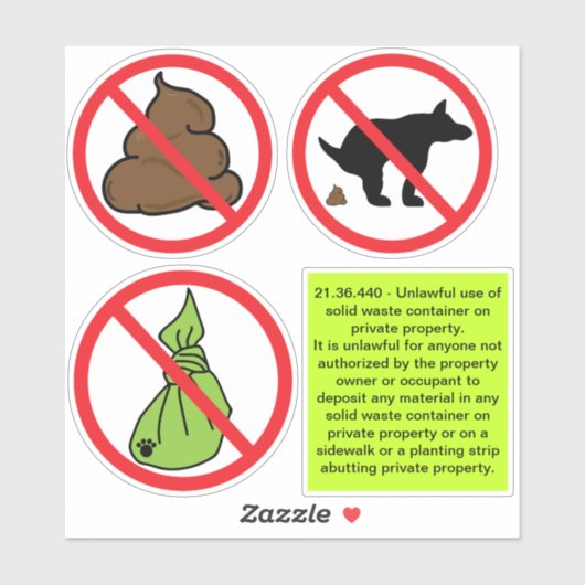 Sticker Pas de Pot de Chien (Feuille)