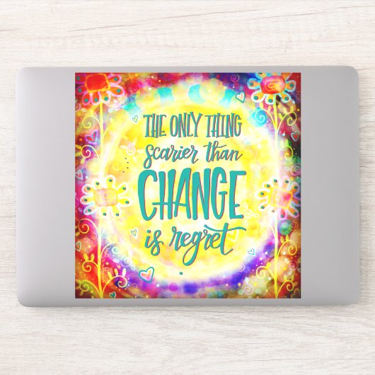 Sticker Pas De Regrets Fleurs Florales Boho (Ordinateur)