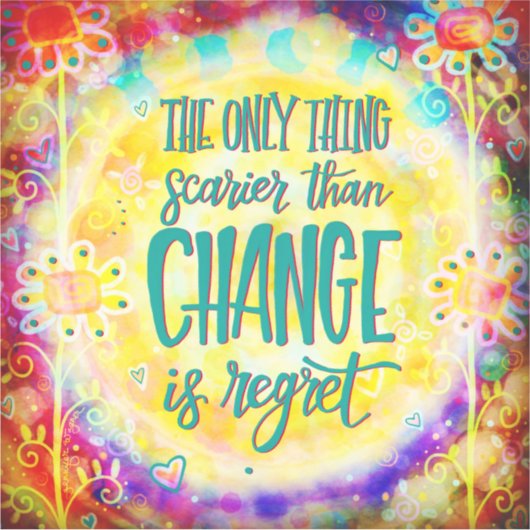 Sticker Pas De Regrets Fleurs Florales Boho (Devant)