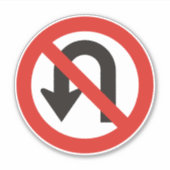 Sticker Pas de signe à demi-tour (Devant)