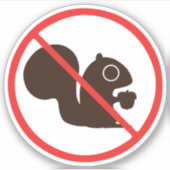 Sticker Pas d'écureuils mignonnes ronde drôle (Devant)