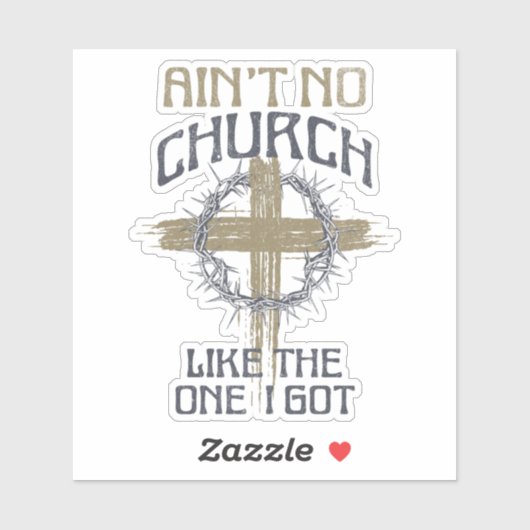 Sticker Pas d'église comme celle que j'ai eu design de tex (Feuille)