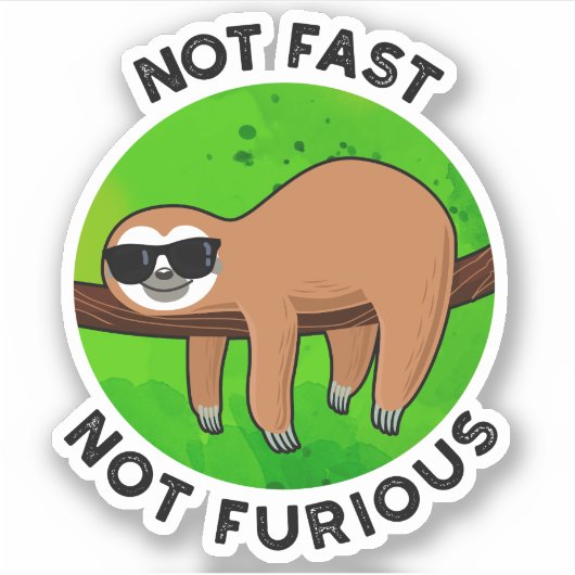 Sticker Pas Fast Pas Furny Funny Movie Pun de fentes (Devant)