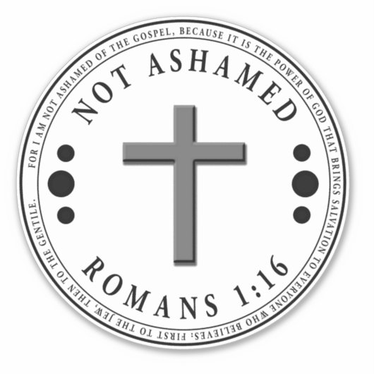 Sticker Pas honteux de l'Evangile Verse chrétien (Devant)