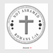 Sticker Pas honteux de l'Evangile Verse chrétien (Feuille)