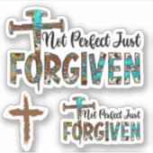 Sticker Pas Parfait Juste Pardonné 3 Nails Cross Christian (Devant)