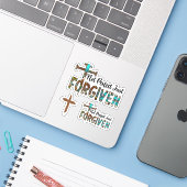 Sticker Pas Parfait Juste Pardonné 3 Nails Cross Christian (Ordinateur portable avec iPhone)