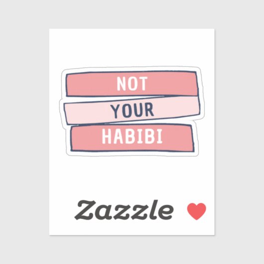 Sticker Pas votre Habibi - Drôle arabe féministe arabe - P (Feuille)
