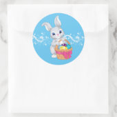 Sticker-Pasen Bunny Ronde Sticker (Tas)