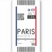 Sticker Pass embarquement à Paris (CDG) (Devant)