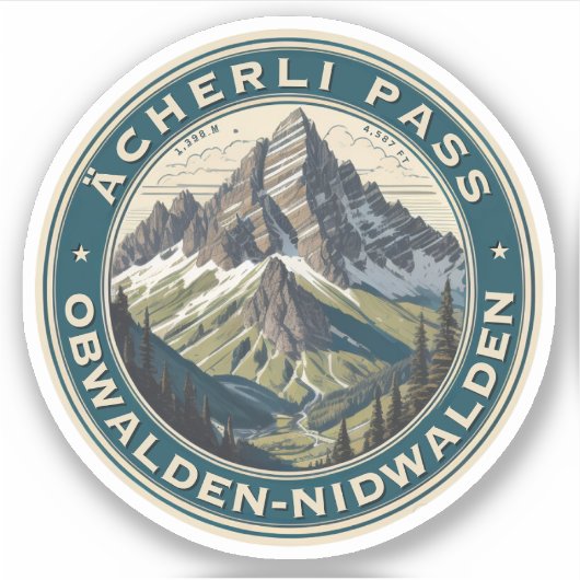 Sticker Passe d'Acherli Passe de montagne Suisse randonnée (Devant)