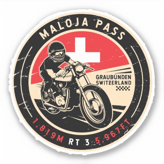Sticker Passe de Maloja | Suisse | Motorcycle (Devant)