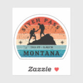 Sticker passe de siyeh sentiers montana randonnées (Feuille)
