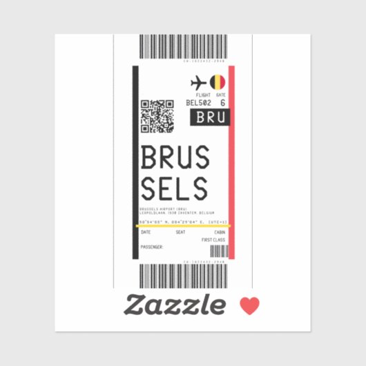 Sticker Passe d'embarquement à Bruxelles (BRU) (Feuille)