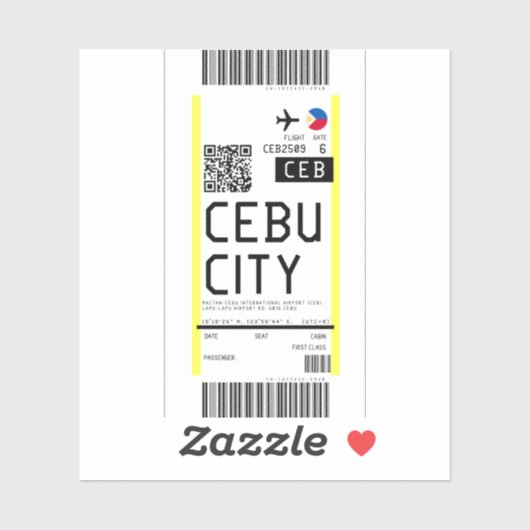 Sticker Passe d'embarquement à Cebu City (CEB) (Feuille)