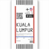 Sticker Passe d'embarquement à Kuala Lumpur (KUL) (Devant)