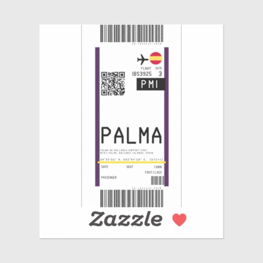 Sticker Passe d'embarquement à Palma de Mallorca (PMI) (Feuille)
