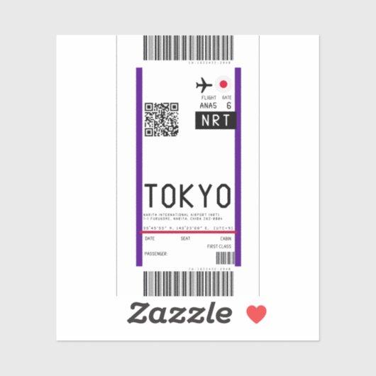 Sticker Passe d'embarquement à Toyko (NRT) (Feuille)