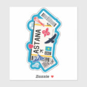 STICKER PASSE D'EMBARQUEMENT ASTANA KAZAKHSTAN (Feuille)