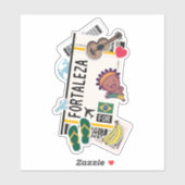 STICKER PASSE D'EMBARQUEMENT FORTALEZA BRÉSIL (Feuille)