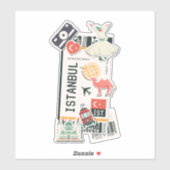 STICKER PASSE D'EMBARQUEMENT ISTANBUL TURKEY (Feuille)