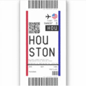 Sticker Passe d'embarquement pour Houston (HOU) (Devant)
