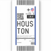 Sticker Passe d'embarquement pour Houston (IAH) (Devant)