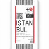 Sticker Passe d'embarquement pour Istanbul (IST) (Devant)