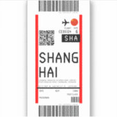 Sticker Passe d'embarquement pour Shanghai (SHA) (Devant)