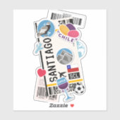STICKER PASSE D'EMBARQUEMENT SANTIAGO CHILI (Feuille)