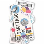 STICKER PASSE D'EMBARQUEMENT SANTIAGO CHILI (Devant)