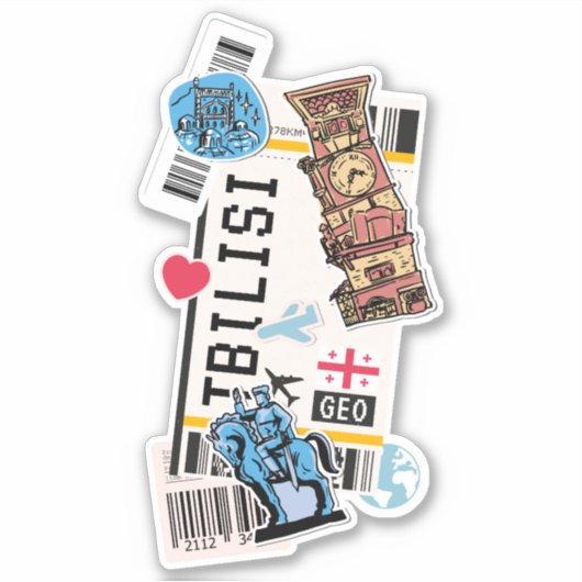 STICKER PASSE D'EMBARQUEMENT TBLISI GEORGIA (Devant)