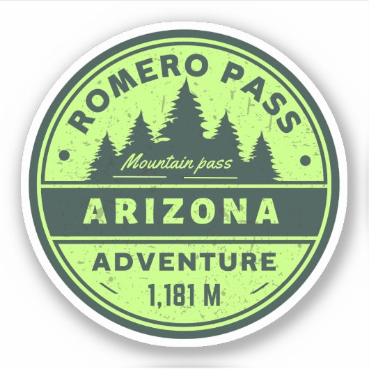 Sticker Passe Romero, Arizona randonnée alpine pass (Devant)